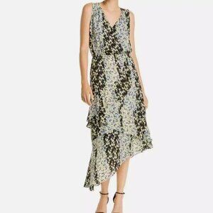 NWOT Parker Pippin Asymmetrical Floral Dress 53% Silk Fully Lined